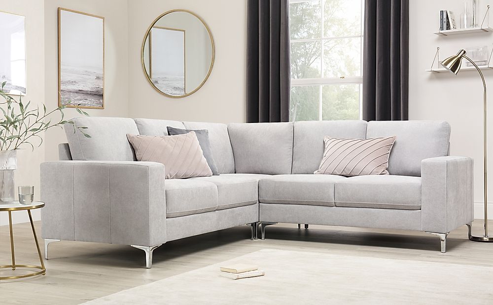 Baltimore Corner Sofa, Dove Grey Classic Plush Fabric Only £899.99 ... throughout Modern Contemporary Corner Sofa , Gray, Fabric