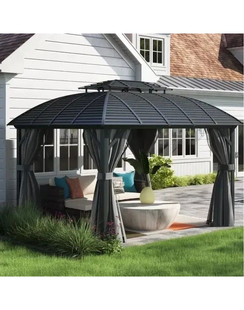 Barreras 12 Ft. W X 10 Ft. D Aluminum Patio Gazebo in 12 Ft. W X 10 Ft. D Aluminum Patio Hardtop Gazebo