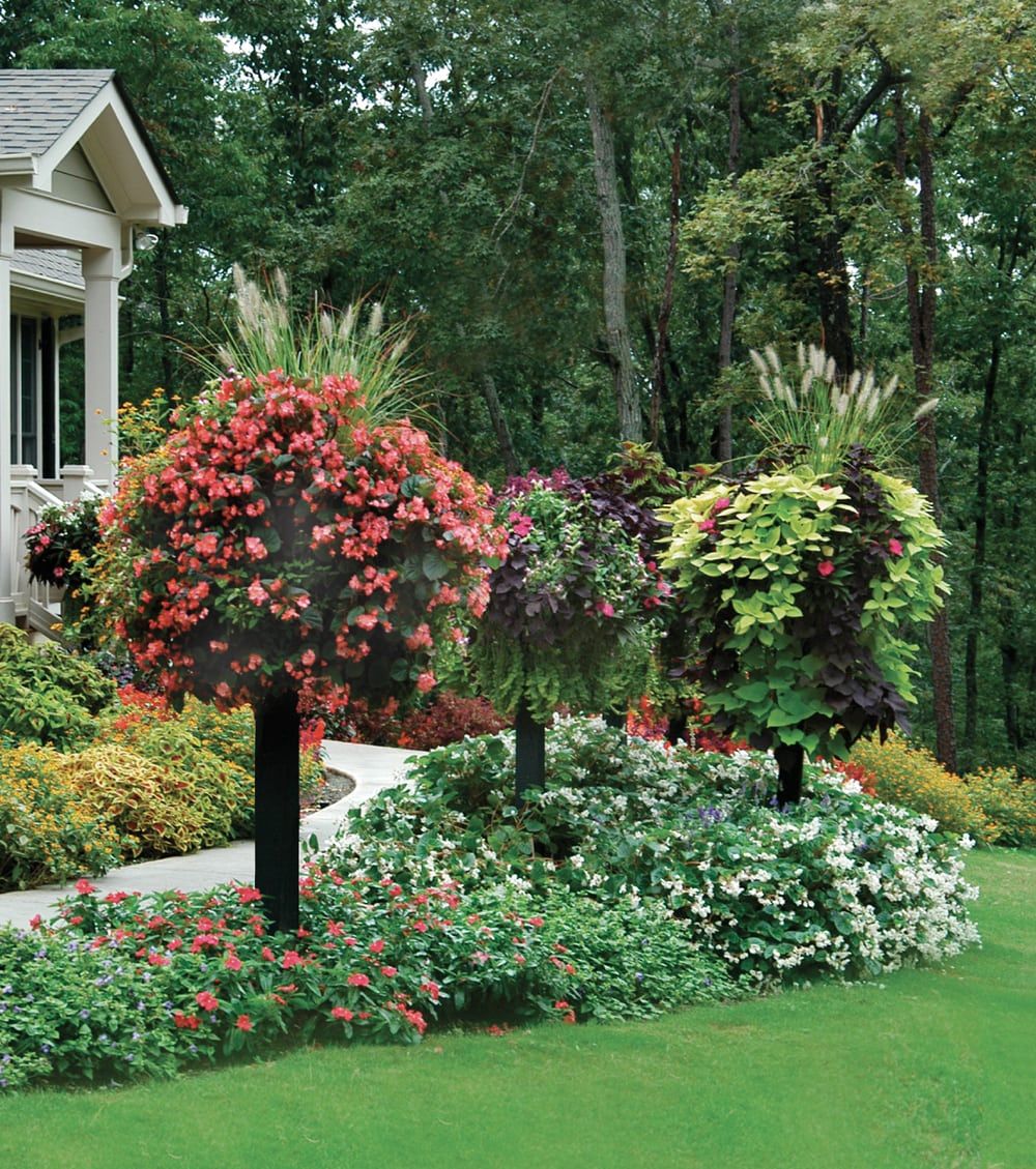 Baskets On Post Photos | Pamela Crawford inside Designing Stunning Garden Edges The Ultimate Guide to Border Columns and Metal Posts