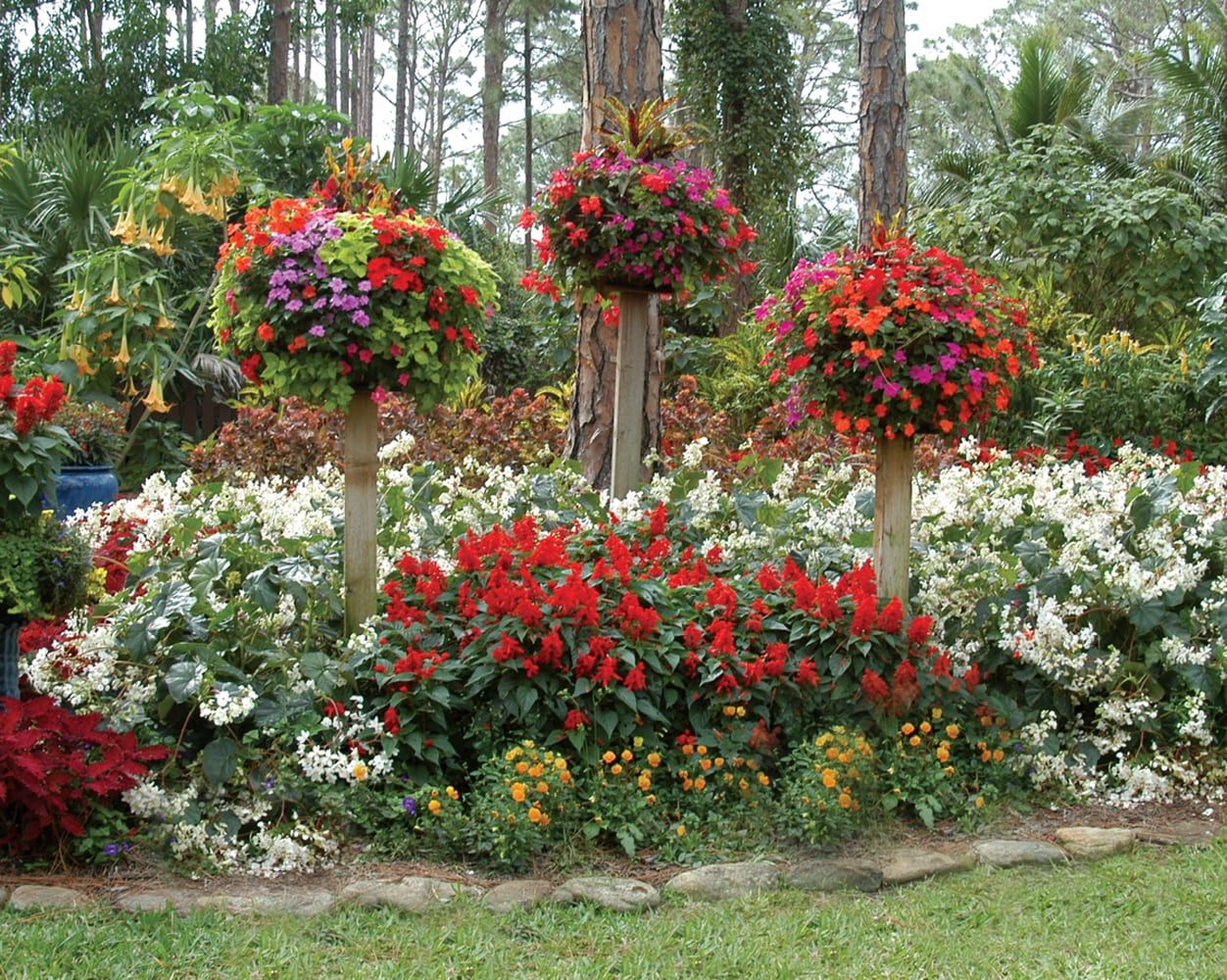 Baskets On Post Photos | Pamela Crawford with regard to Border Column With Metal Post For Use With Pamela Crawford Baskets