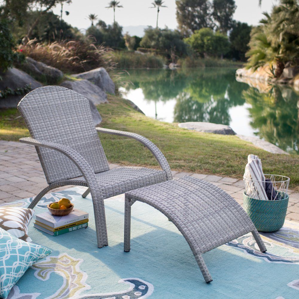 Belham Living Bellevue All Weather Wicker Adirondack Chair With Ottoman ... inside Transforming Your Patio with a Comfortable Bellevue Ottoman