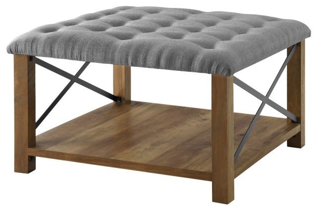 Bellevue Weif93258 30&quot; Farmhouse Tufted Ottoman - Transitional ... throughout Bellevue Outdoor Ottoman