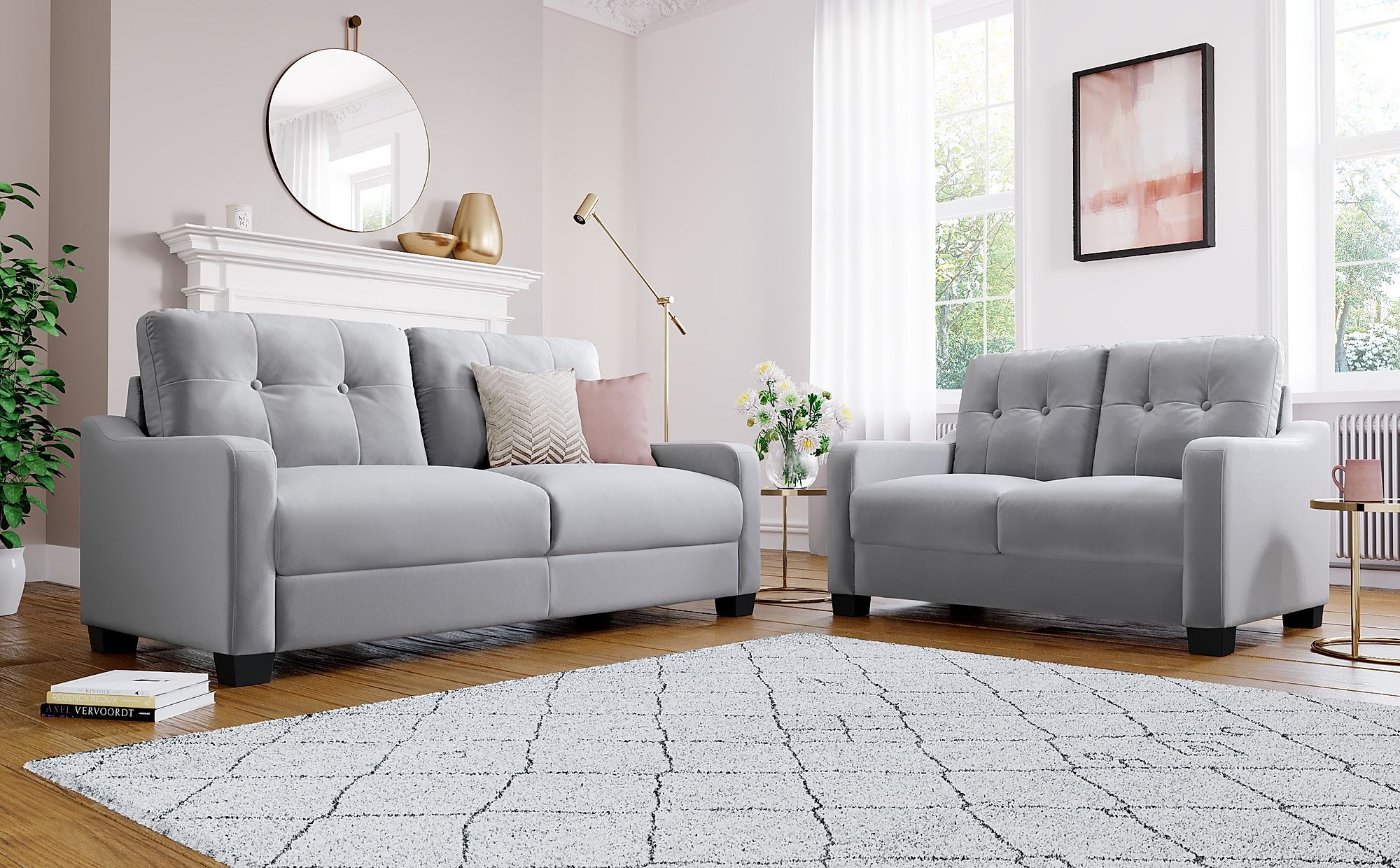 Belmont Grey Velvet 3+2 Seater Sofa Set | Furniture Choice throughout Grey Matters Choosing the Perfect Sofa for Your Living Space
