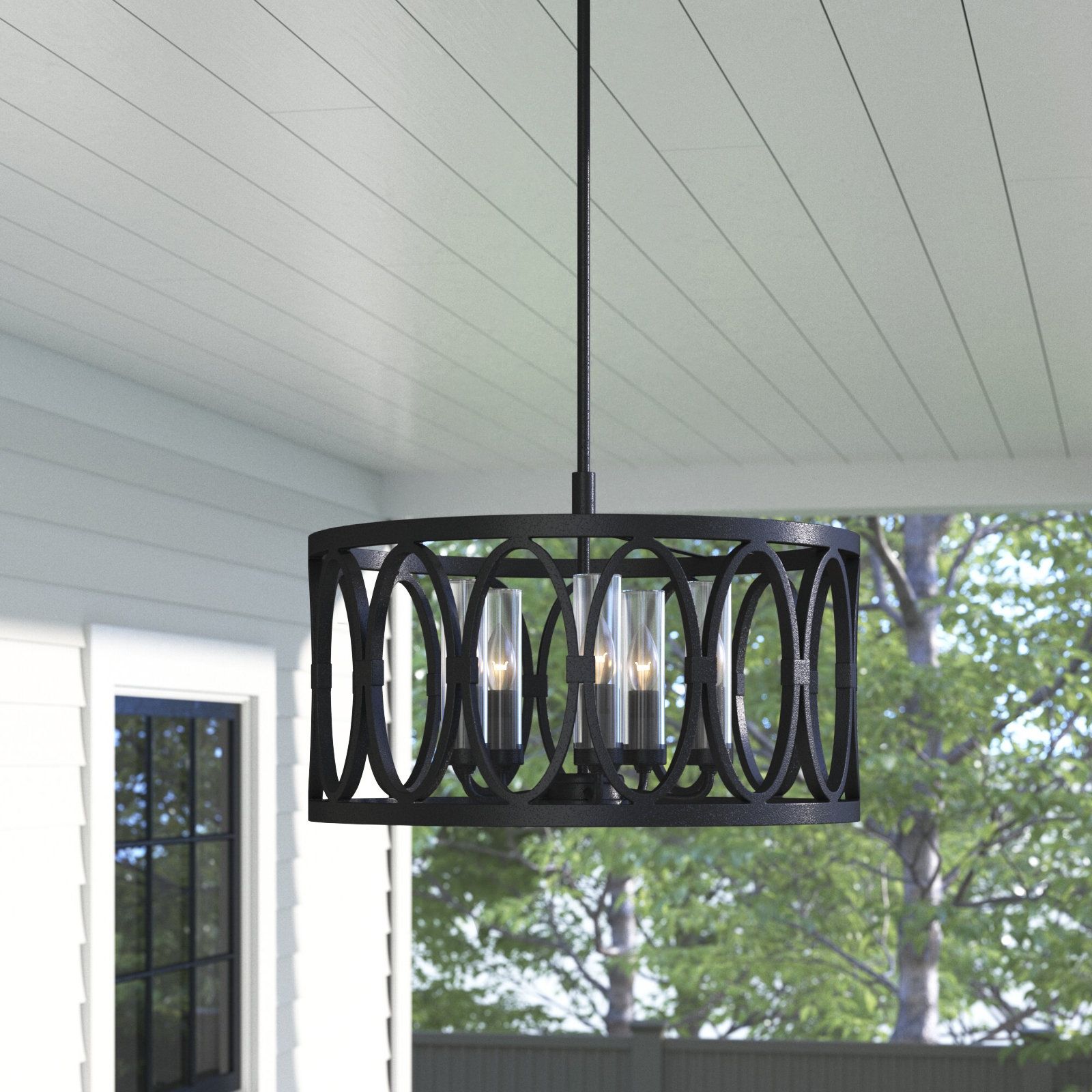Birch Laneâ„¢ Alverstone 5-Light Drum Chandelier & Reviews - Wayfair Canada with Union 5 Light Outdoor Chandelier In Satin Aluminum (54025-Sa)