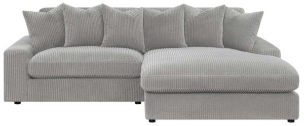 Blaine Reversible Fog Grey Velvet Sectional - Kfrooms pertaining to Coaster Blaine Modern Velvet Upholstered Reversible Sectional Sofa In Sand