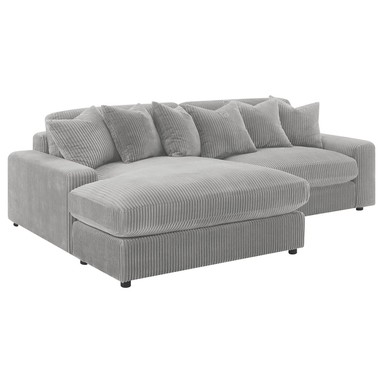 Blaine Upholstered Reversible Sectional Fog At Futonland in Reversible Sectionals Unveiling the Versatility of the Coaster Blaine Design