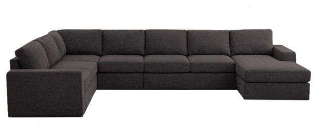 Bowery Hill Modern Fabric Modular Sectional Sofa With Reversible Chaise ... within The History and Evolution of the Modern Sofa Chaise Design