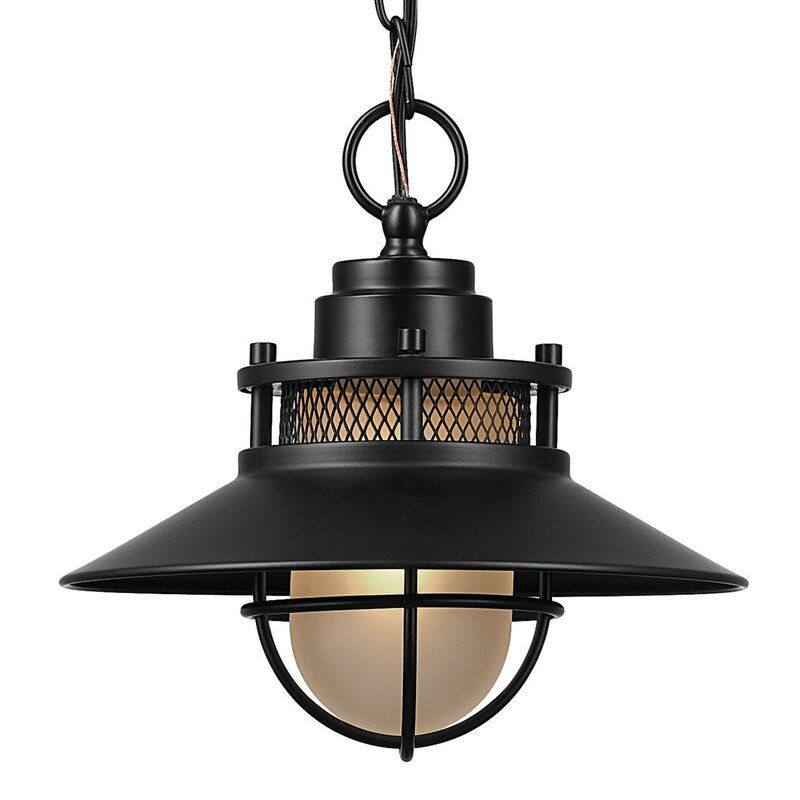 Breakwater Bay Liam 1-Light Outdoor Pendant &amp; Reviews | Wayfair ... with regard to Pearson 7&quot; Pendant Outdoor, Noir