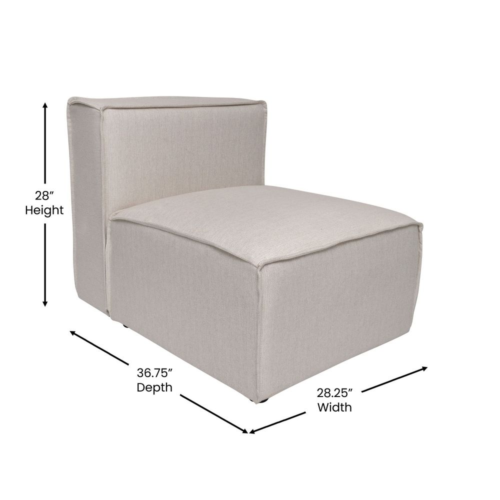 Bridgetown Luxury Modular Sectional Sofa, Armless Center Seat, Cream ... intended for Bridgetown Luxury Modular Sectional Sofa, Cream