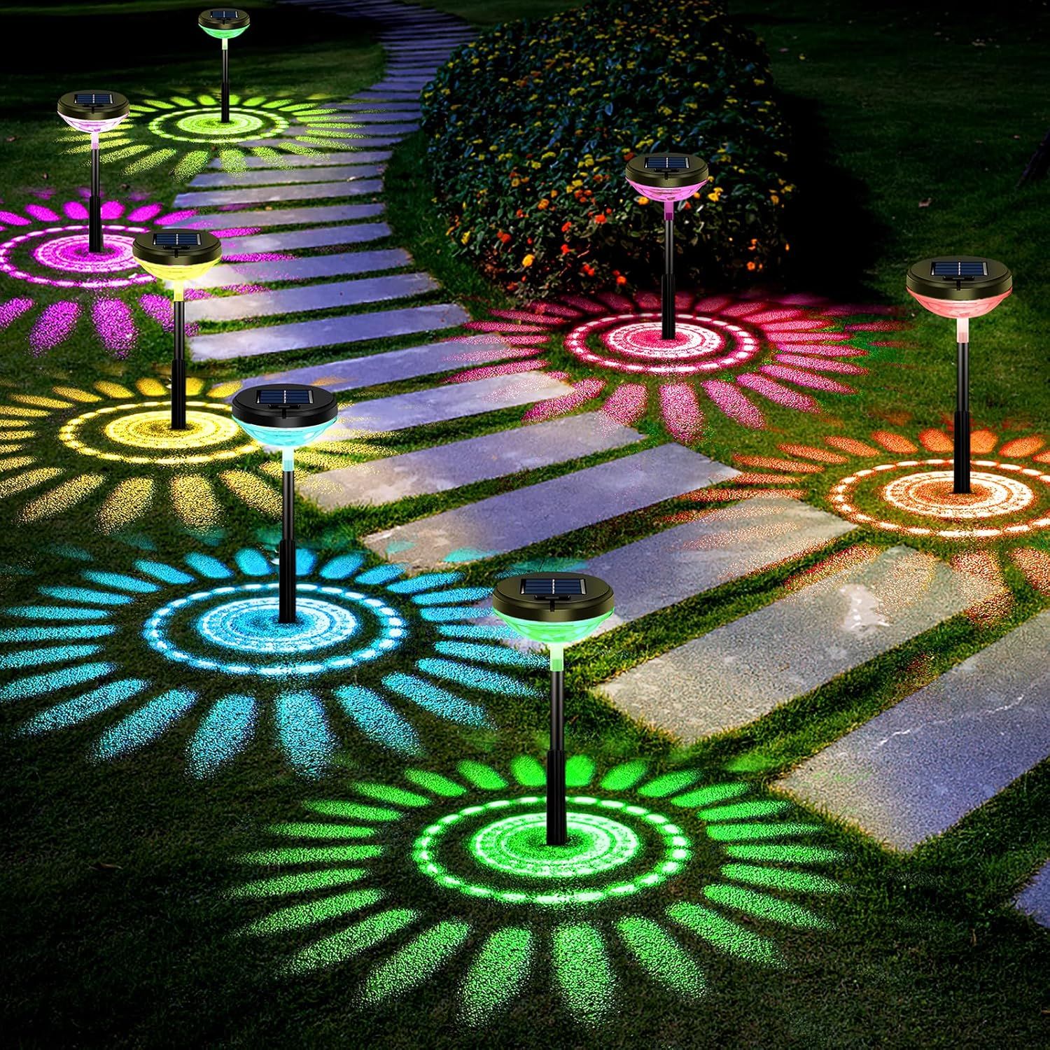 Bright Solar Pathway Lights inside Solar Powered Multicolor Pathway Lights