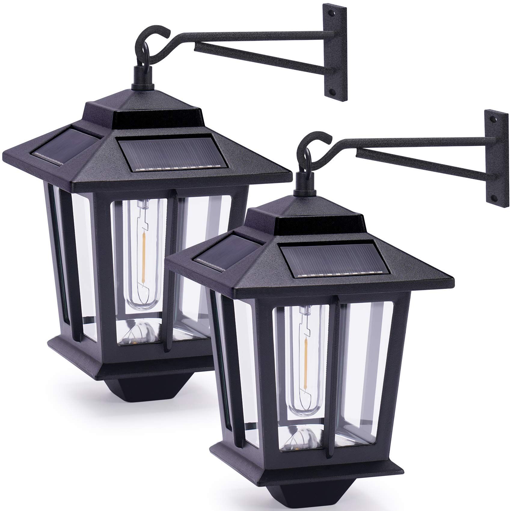 Buy 2 Pack Solar Wall Lanterns With 4 Solar Panels, Dusk To Dawn Led ... regarding How Solar Power and Smart Sensors Revolutionize Home Security