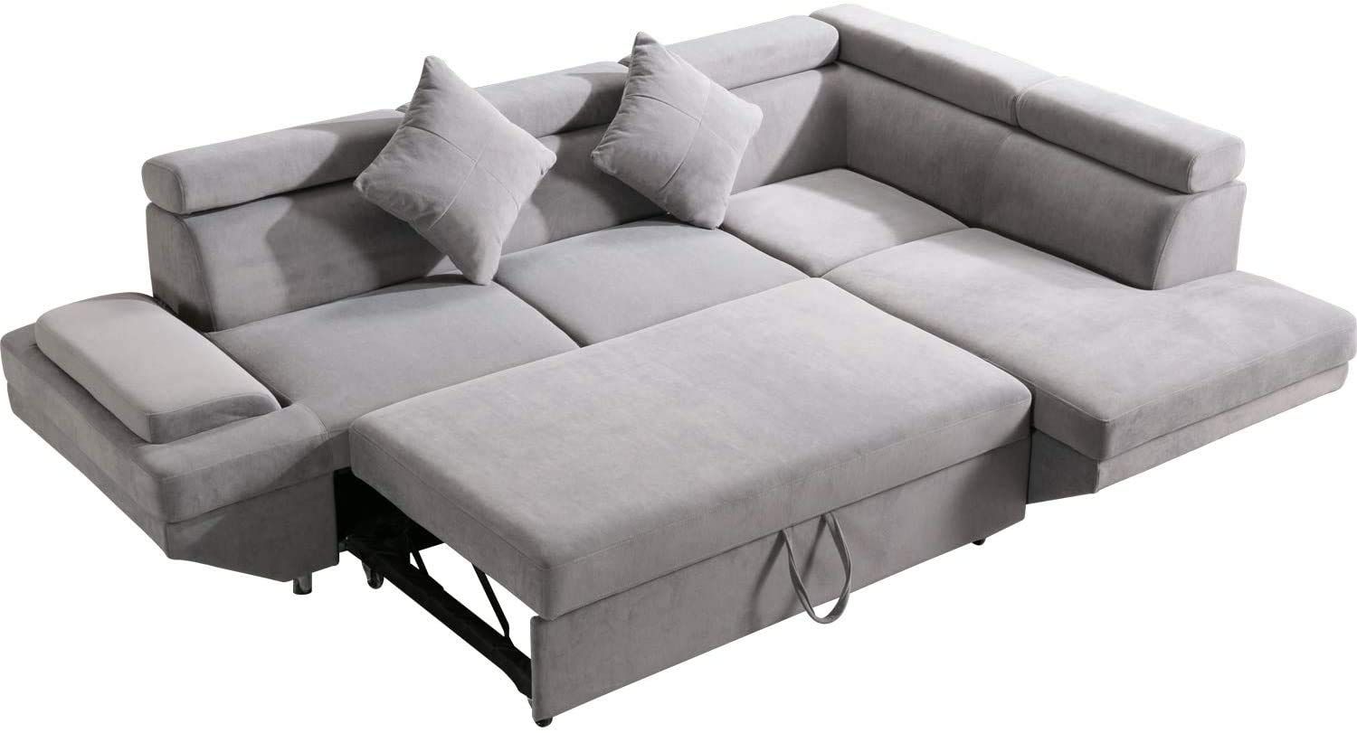 Buy Fdwfuton Bed Living Room Furniture Modern Set Contemporary ... for Modern Contemporary Corner Sofa , Gray, Fabric