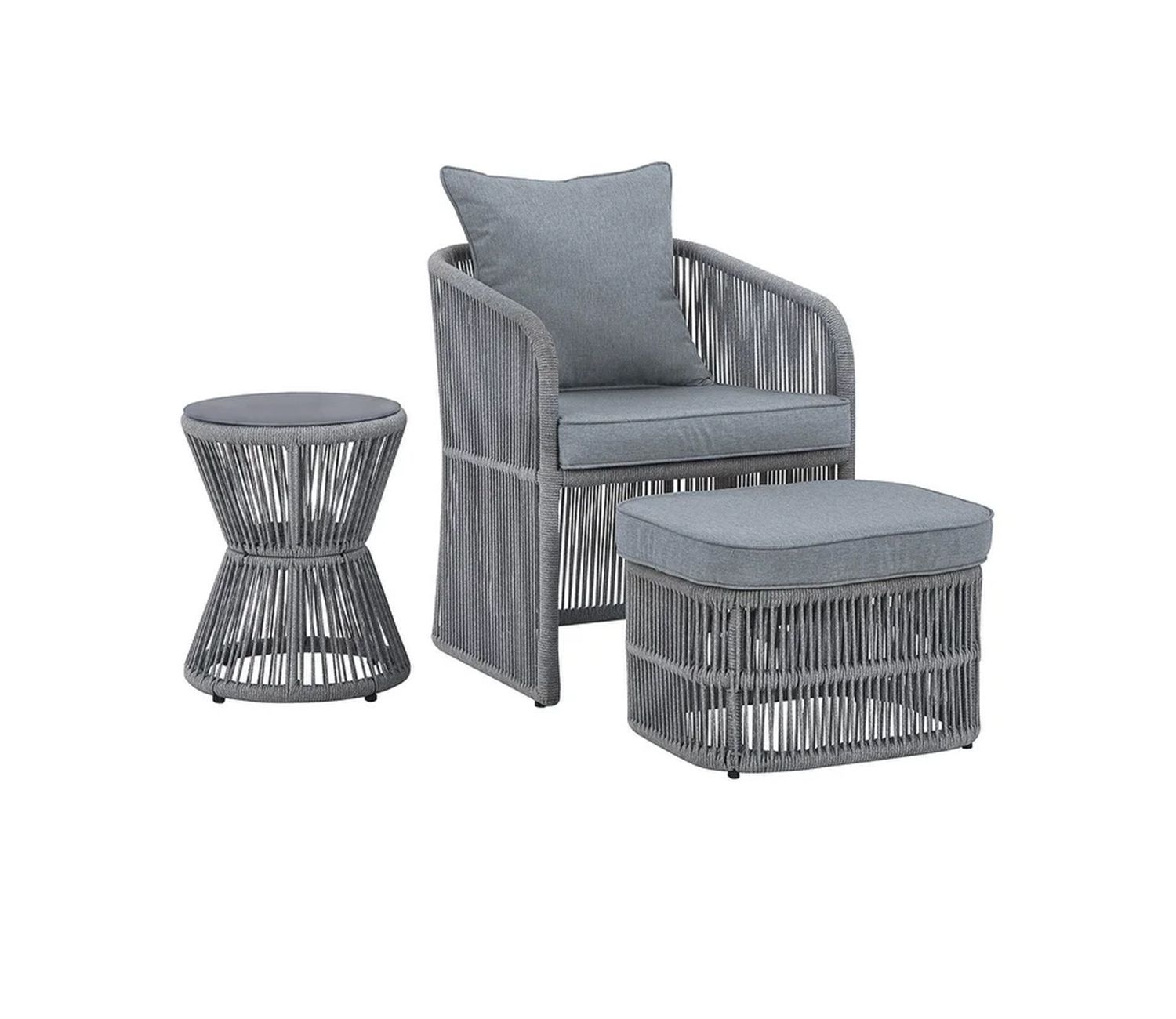 Buy Grey Rope 1 Seater With Table Ottoman And Grey Cushions At 33% Off ... in Maintaining and Caring for Your Capri Ottoman