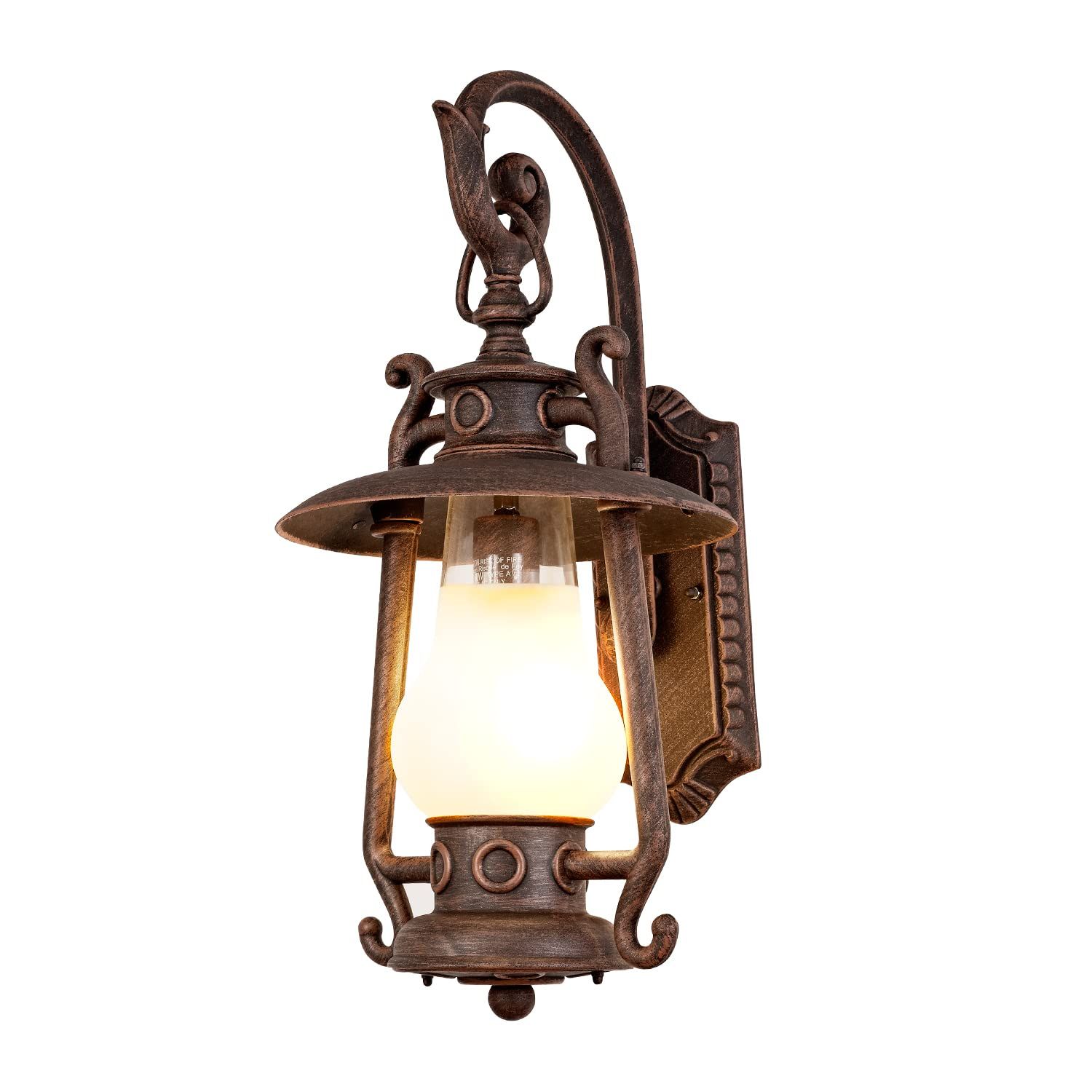 Buy Gzbtech Rustic Lantern Wall Sconce Outdoor, Vintage Oil Rubbed ... in Viviana Hanging Exterior Sconce - Oil Rubbed Bronze