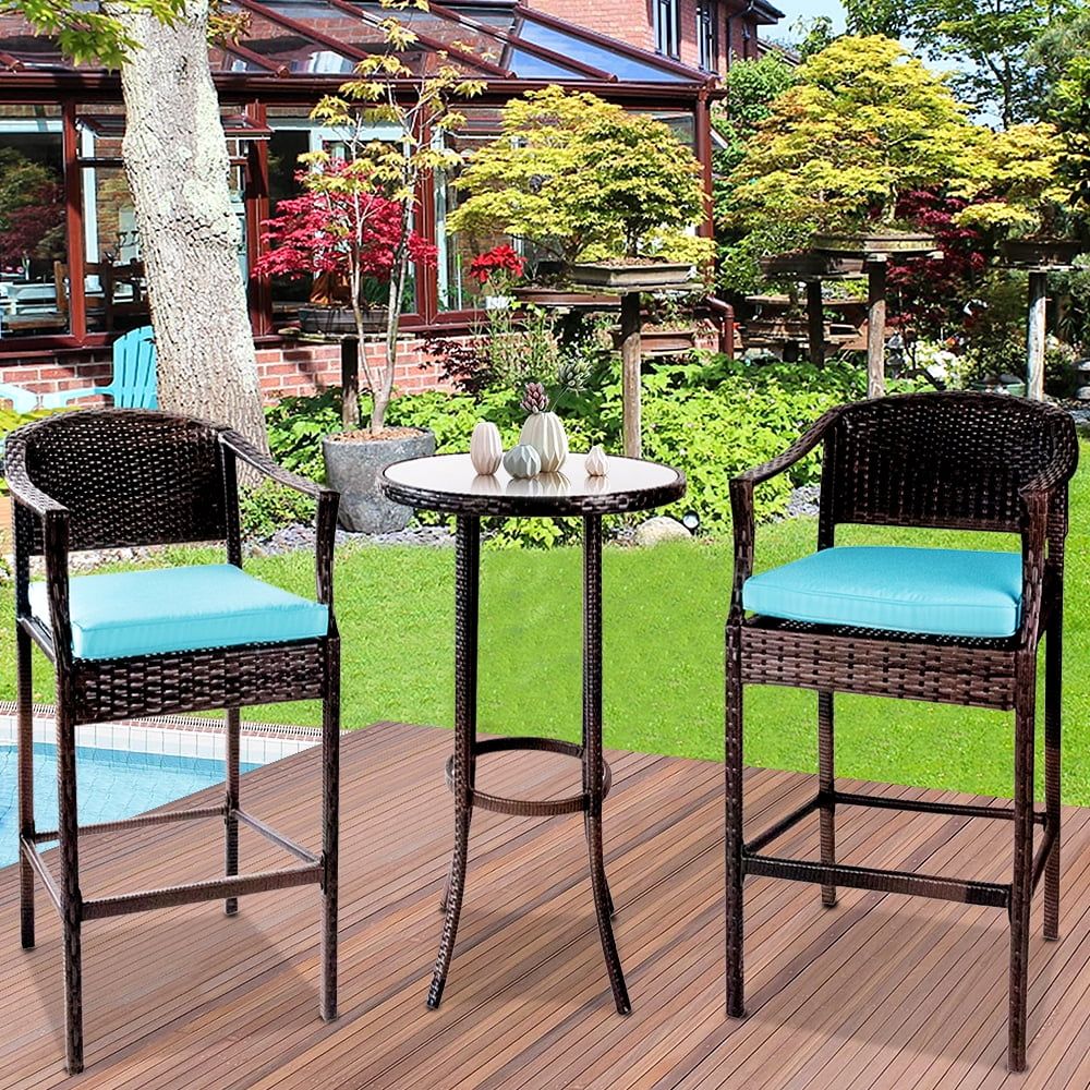 Buy Outdoor High Top Table And Chair, Patio Furniture High Top Table ... inside Vidaxl Patio Bar Set Outdoor Hightop Table And Chair 3 Piece Solid Wood Acacia