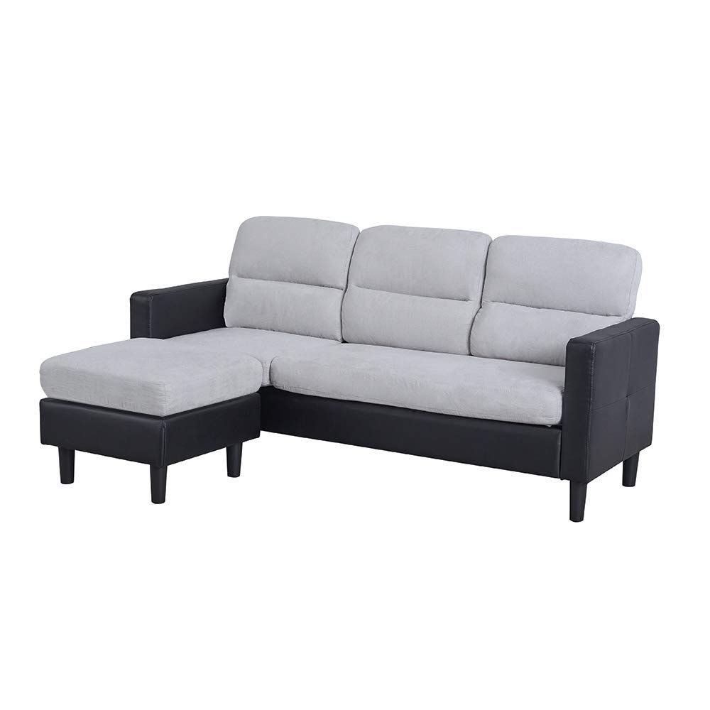 Buy Paldin Modern Sectional Sofa, Contemporary L Shaped Fabric Corner ... with regard to Modern Contemporary Corner Sofa , Gray, Fabric