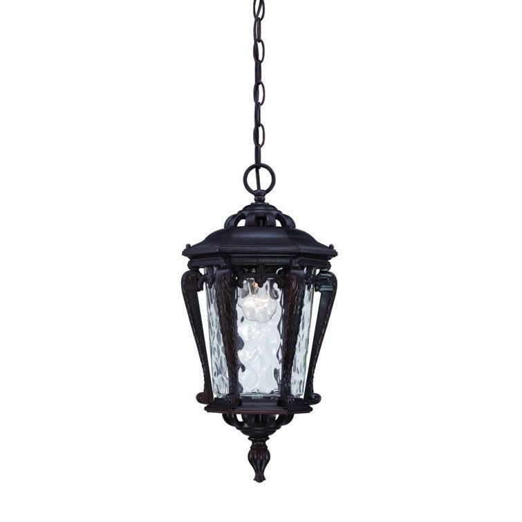 Canora Grey Stratford 1-Light Architectural Bronze Hanging Light | Wayfair regarding Outdoor Pendant 1-Light, Architectural Bronze