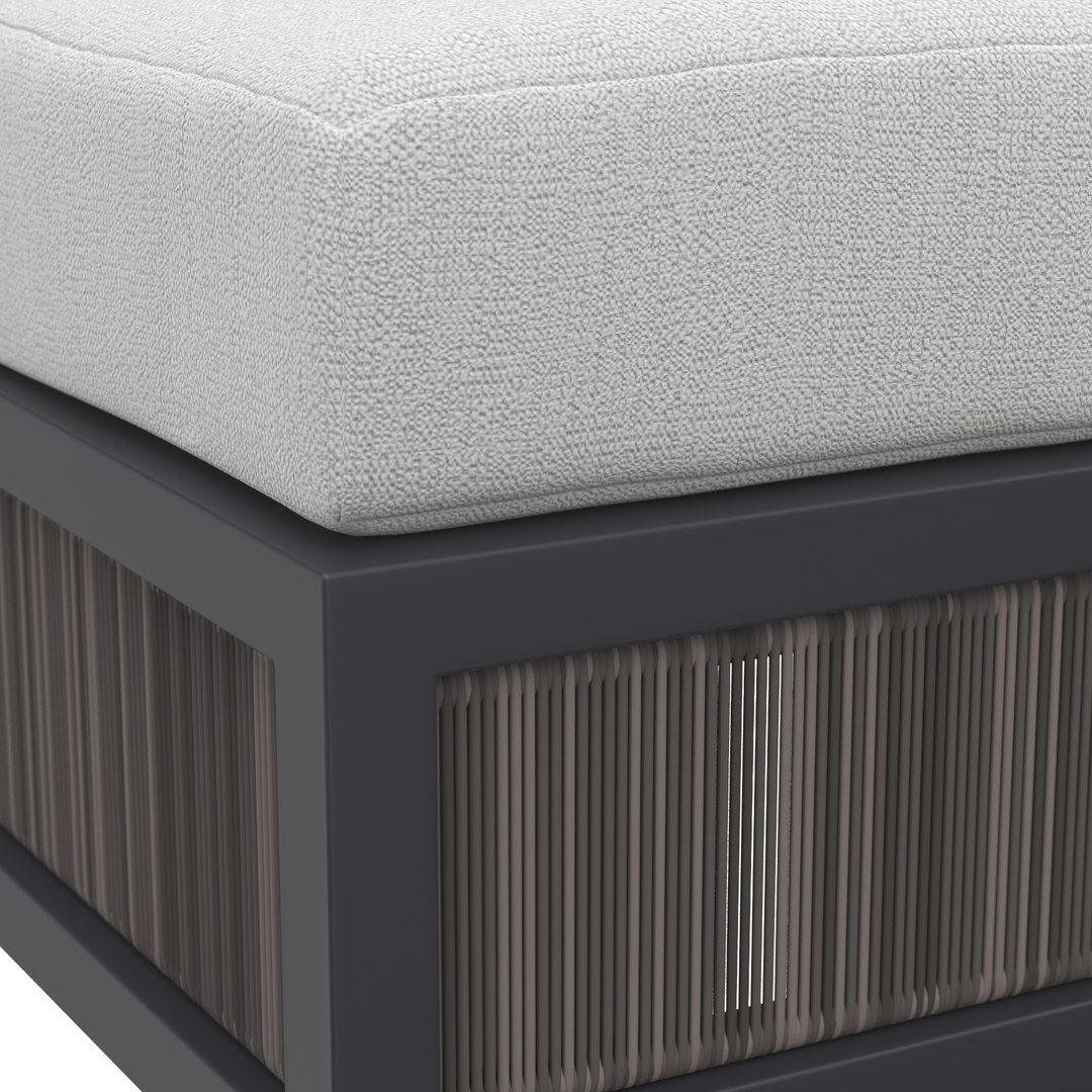 Capri Aluminum Ottoman 3D - Turbosquid 2059171 within Capri Ottoman/ Gray Rope Grey Rope Frame Ottoman