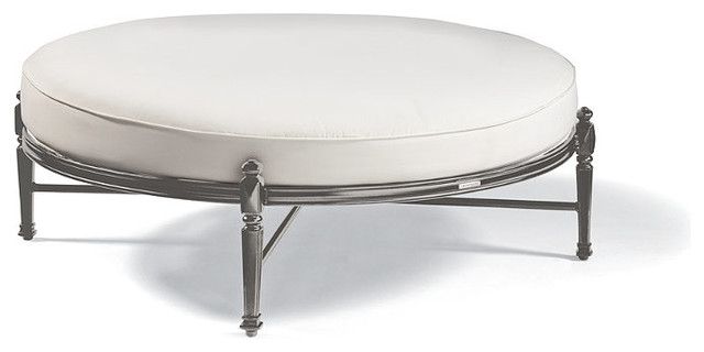 Carlisle Round Outdoor Ottoman With Cushion In Gray Finish ... within Beyond the Basics Uncovering the Carlyle Ottoman's Versatility