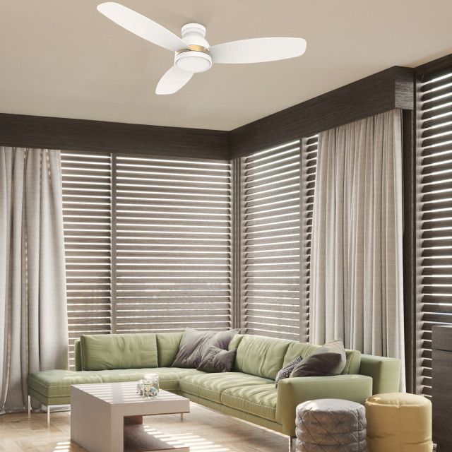 Carro 48&quot; Flush Mount Ceiling Fan With Dimmable Led Light And Remote ... in Carro 48&quot; Flush Mount Ceiling Fan With Dimmable Led Light And Remote Control