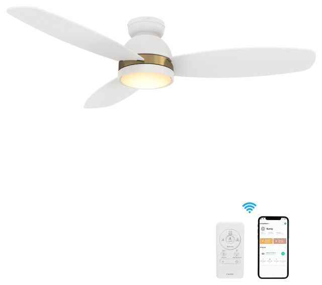 Carro 48&quot; Flush Mount Ceiling Fan With Dimmable Led Light And Remote ... with regard to Carro 48&quot; Flush Mount Ceiling Fan With Dimmable Led Light And Remote Control