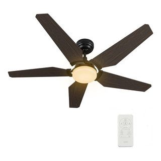 Carro Smart Voice Control Ceiling Fan With Dimmable Led Light And ... throughout Carro Smart Voice Control Ceiling Fan With Dimmable Led Light And Remote, Black, 52" Downrod