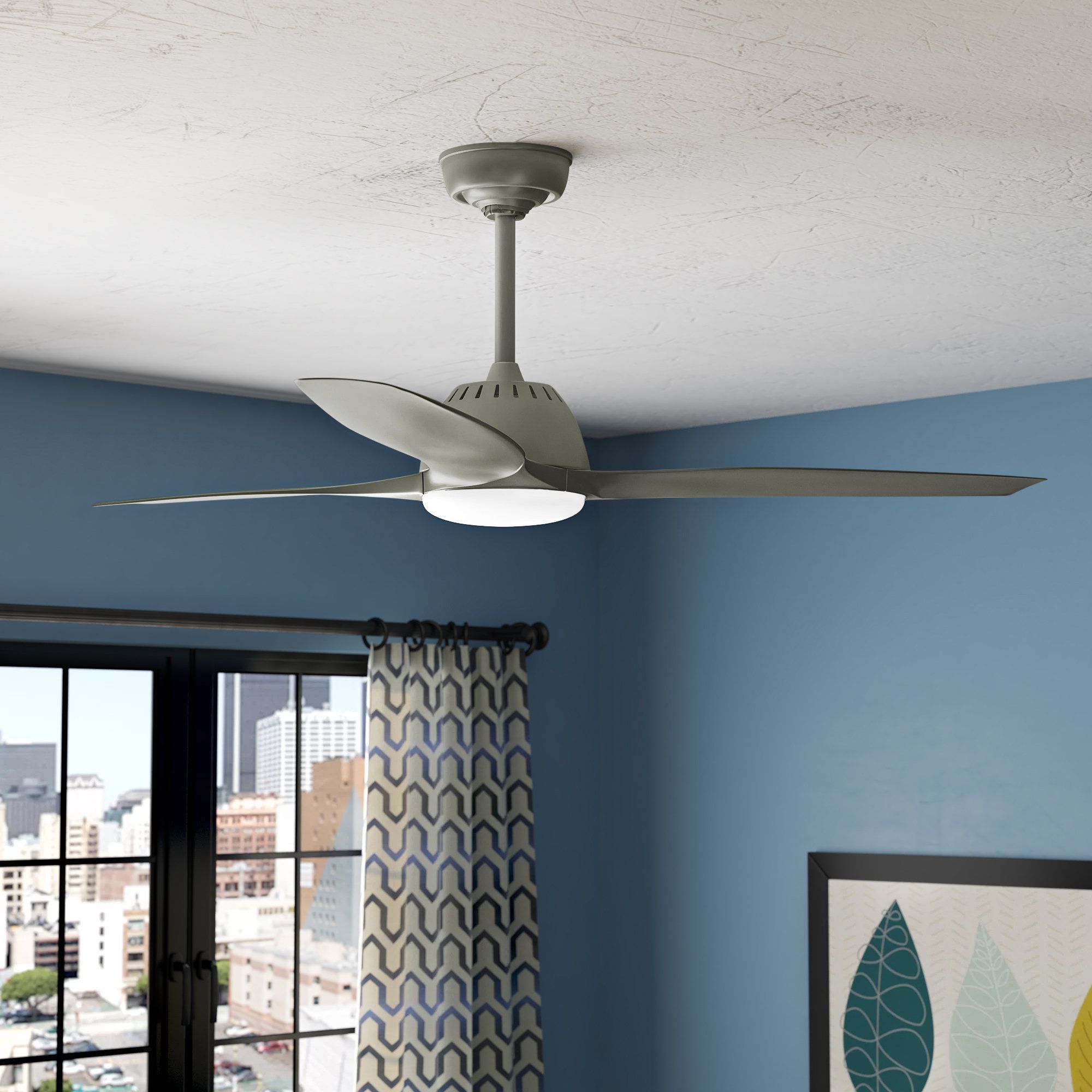Casablanca Fan 52" Wisp 3 - Blade Led Standard Ceiling Fan With Remote ... with Casablanca 52" Wisp Ceiling Fan With Light Kit & Handheld Remote, Fresh White