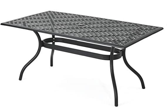 Christopher Knight Home Cayman Cast Aluminum Rectangle Table, Black ... for Elevating Your Space Exploring the Versatility of Black Sands Cocktail Tables