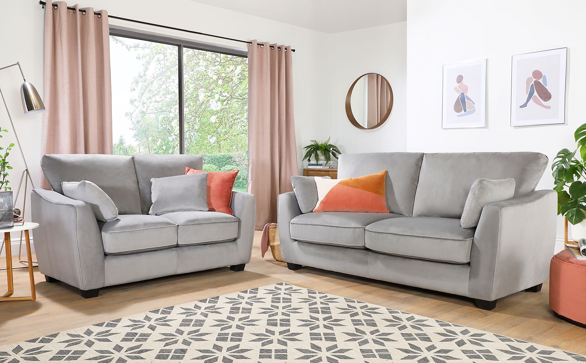 Claremont Grey Velvet 3+2 Seater Sofa Set | Furniture Choice inside Grey Matters Choosing the Perfect Sofa for Your Living Space