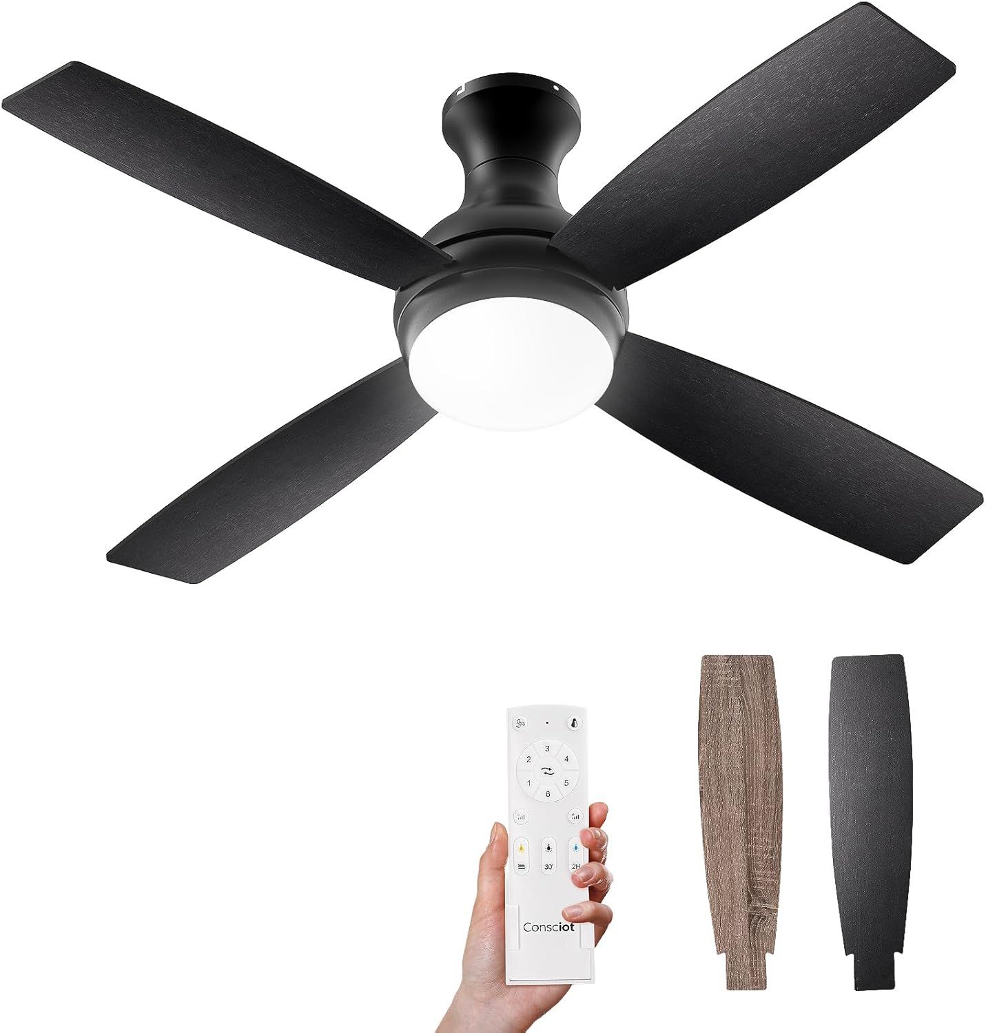 Consciot Ceiling Fan With Lights, 52 Inch Modern Black Ceiling Fan ... with Unveiling the 52-Inch Modern Black LED Smart Ceiling Fan A Comprehensive Guide