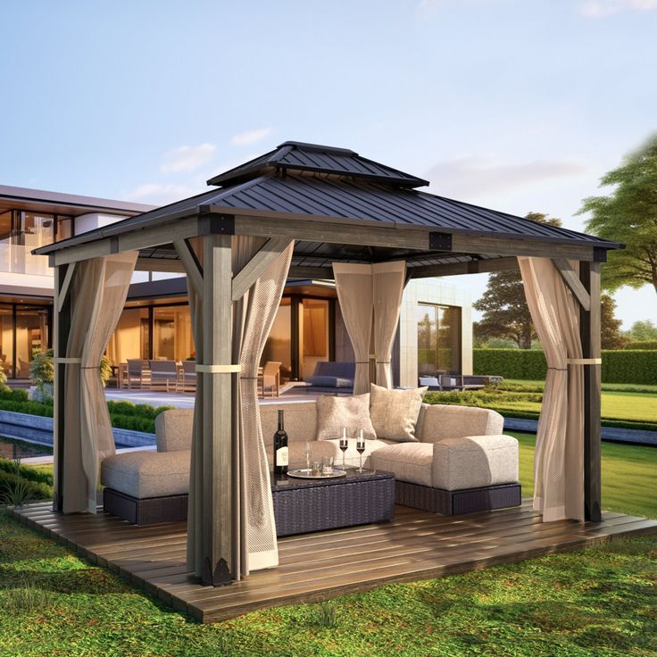 Cosiest 12 Ft. W X 10 Ft. D Solid Wood Gazebo - Wayfair Canada In 2024 ... in Understanding the Design and Benefits of a 12Ft x 10Ft Cedar Gazebo