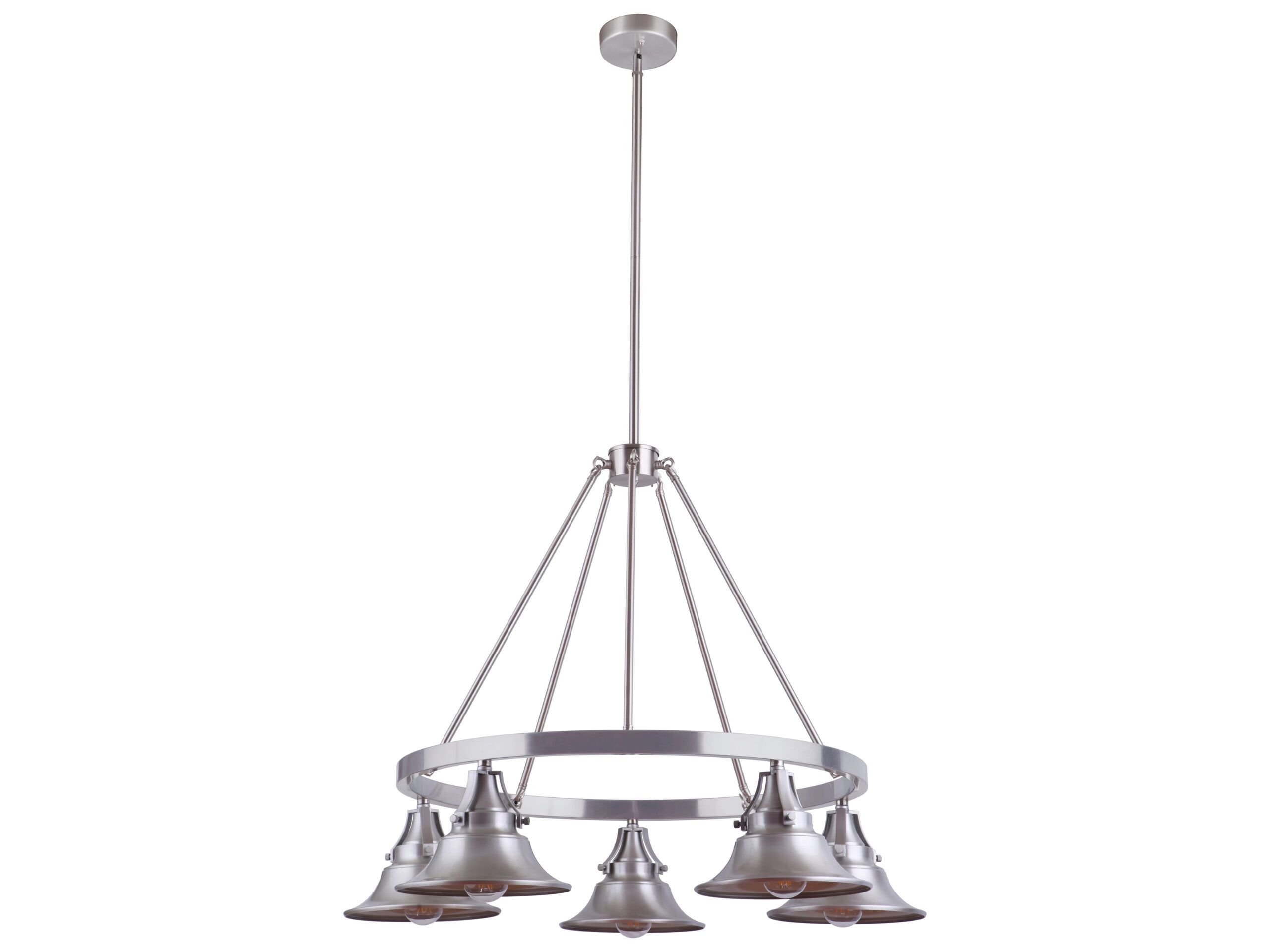 Craftmade Union 35" Wide 5-Light Satin Aluminum Gray Bell Chandelier ... intended for Union 5 Light Outdoor Chandelier In Satin Aluminum (54025-Sa)