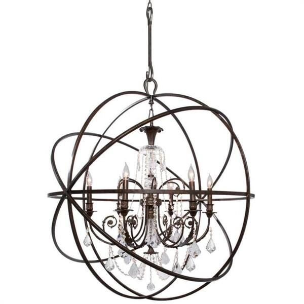 Crystorama Solaris 6-Light English Bronze Cage Chandelier 9219-Eb-Cl-S ... with Beyond the Bulb Exploring the Design Elements of the Solaris 6-Light Fixture