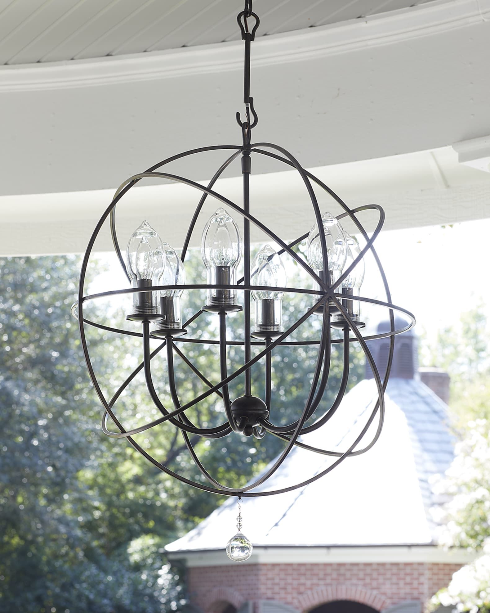 Crystorama Solaris 6-Light Outdoor Chandelier | Horchow with Beyond the Bulb Exploring the Design Elements of the Solaris 6-Light Fixture