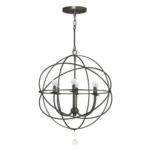 Crystorama Solaris Collection 6-Light English Bronze Orb Chandelier ... pertaining to Beyond the Bulb Exploring the Design Elements of the Solaris 6-Light Fixture