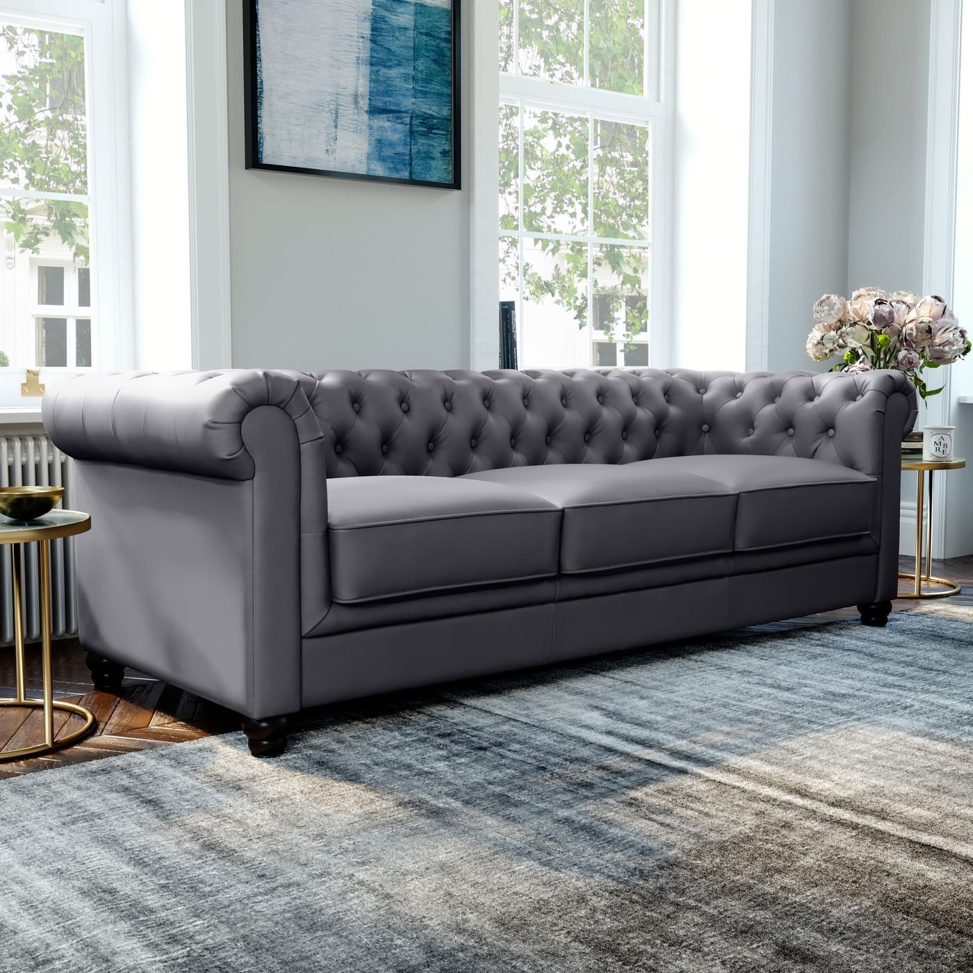 Dark Grey Couch Sets At Patricia Reinhardt Blog pertaining to Raisa 82 In. Velvet 3-Seater Sofa With 2-Throw Pillow, Gray