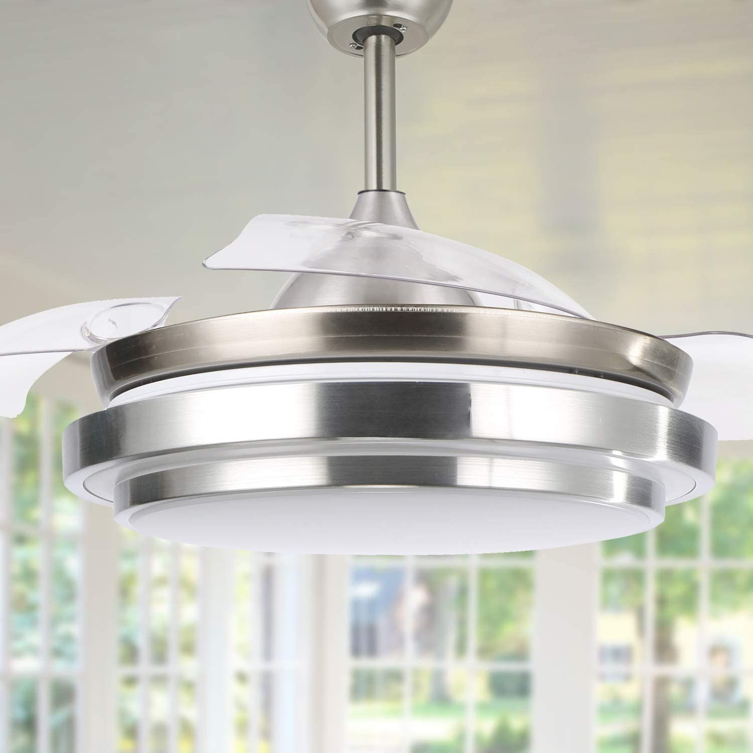 Dawn Whisper 42" Modern Retractable Ceiling Fan With Dimmable Led Light And Remote Control For ... for Maximizing Comfort and Style with a 42-Inch Ceiling Fan with Retractable Blades
