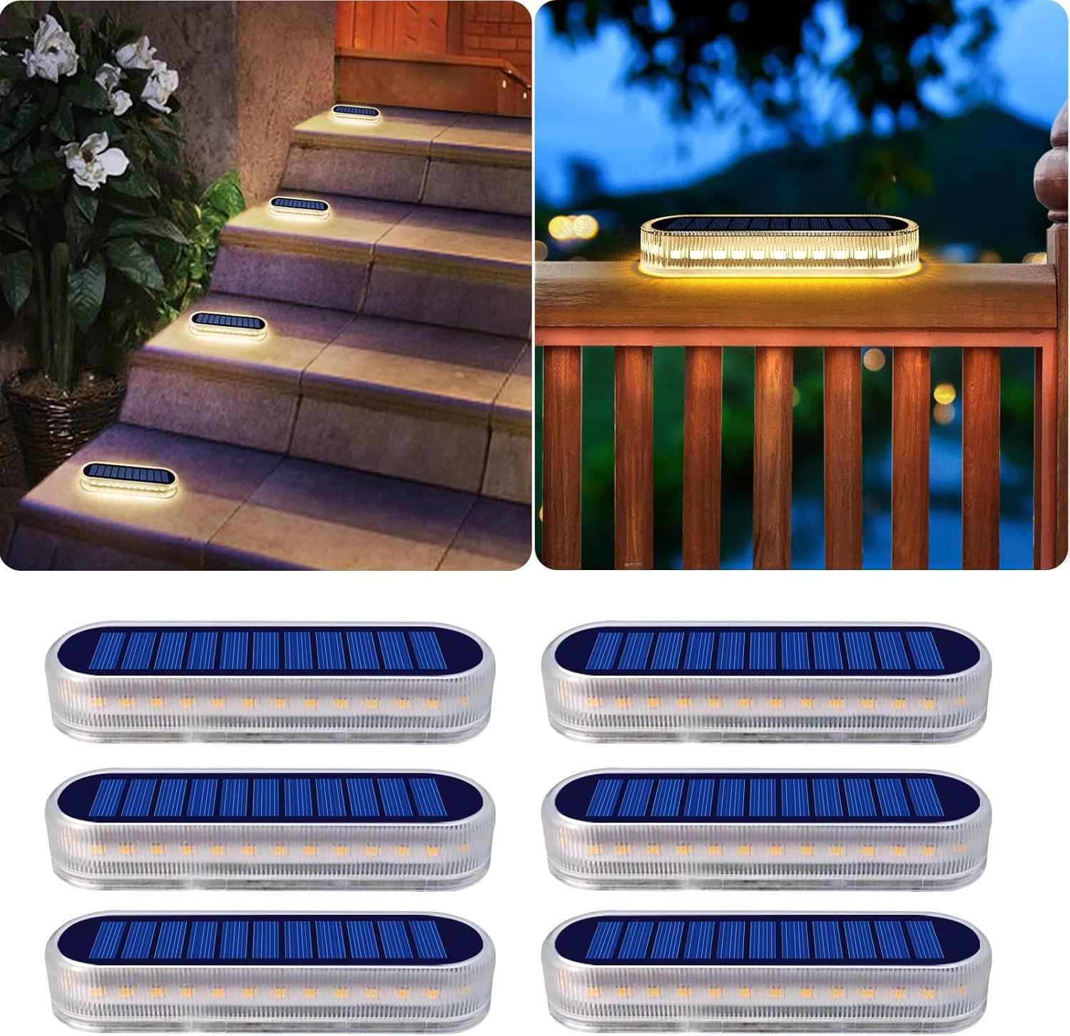 Detarzinled 6Pack Solar Deck Lights Outdoor Waterproof Led,Stick On ... with regard to Choosing the Right 6' Solar Patio Lights Understanding Shapes and Styles