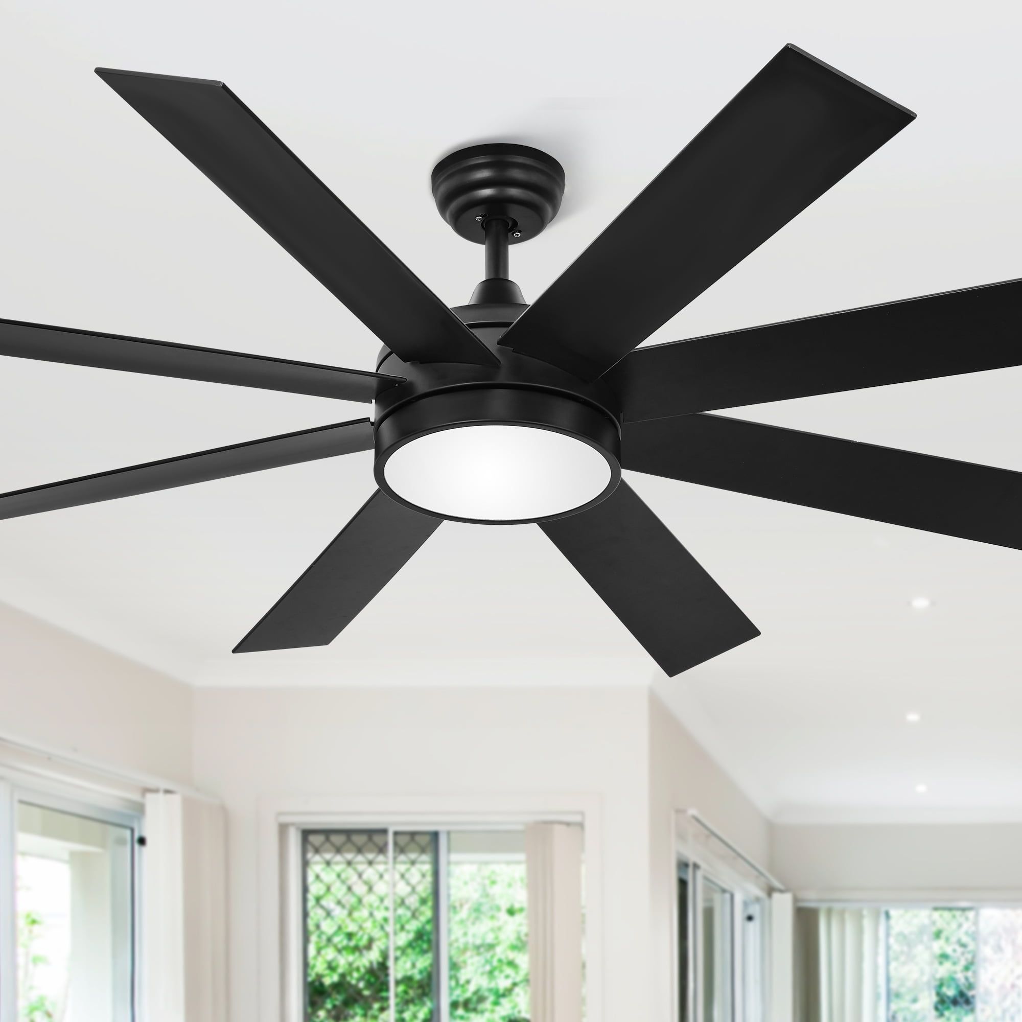 Dextrus 60 Inch Modern Ceiling Fan With Light And Remote, Dc Fanlight ... with 60 In Modern Ceiling Fan With 8 Blades, Remote Control In Matte Black