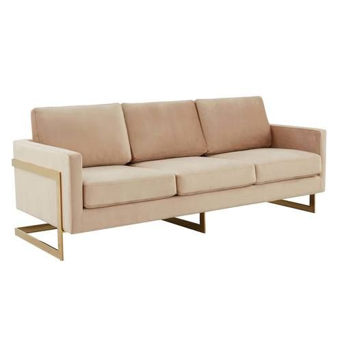 Divani Casa Aiken - Modern Salmon Velvet Sofa At Futonland with Divani Casa Aiken Modern Velvet & Metal Diamond Tufted Sofa In Salmon Pink/Gold
