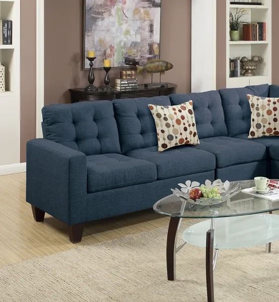 Dropship Modular Sectional Navy Polyfiber 4Pcs Sectional Sofa Laf And ... pertaining to Benzara Bm171482 Winsome Polyfiber, Plywood/Solid Pine 4 Pcs Sectional, Navy