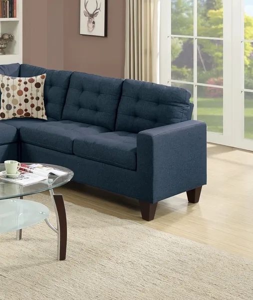 Dropship Modular Sectional Navy Polyfiber 4Pcs Sectional Sofa Laf And ... regarding Understanding the Durability of Your Polyfiber Sectional