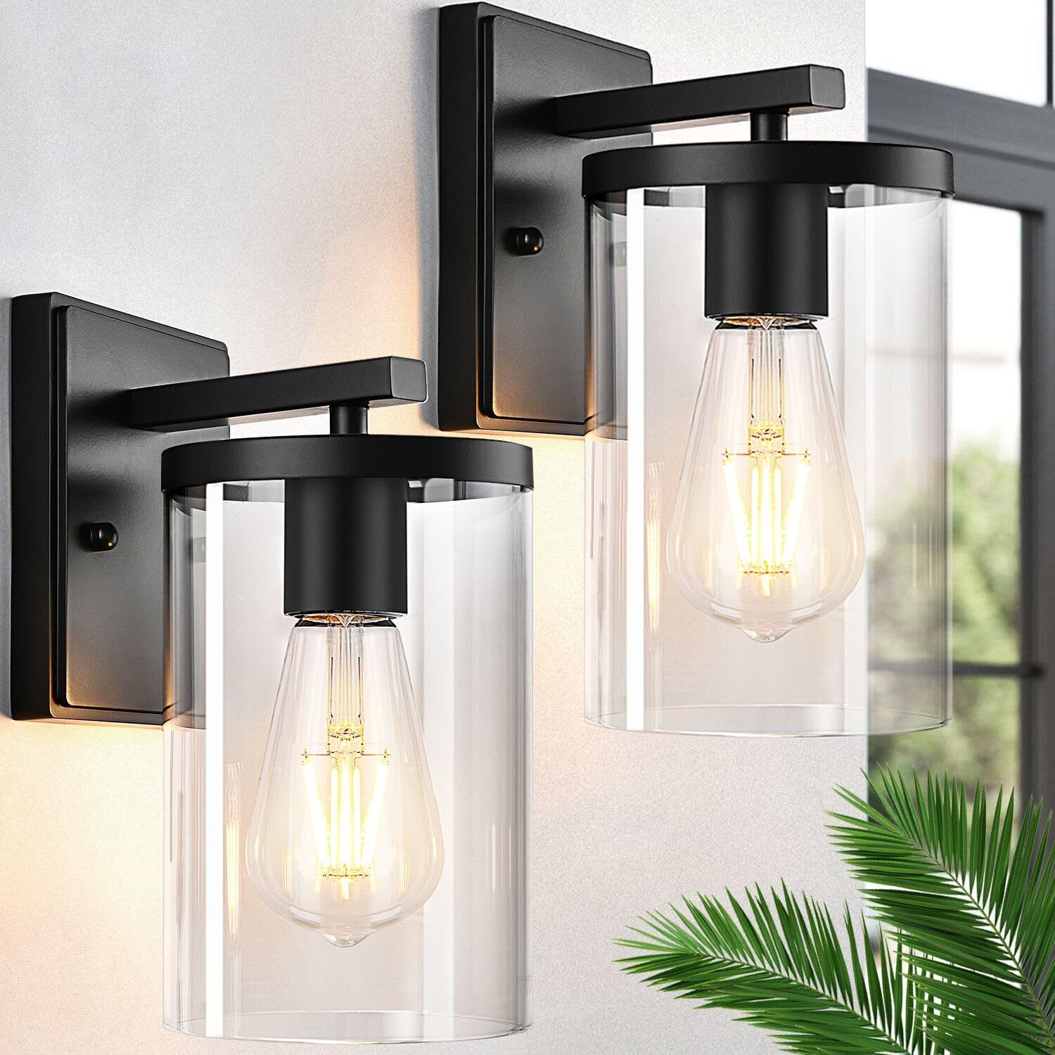 【Upgraded】 Outdoor Wall Lantern, Exterior Waterproof Wall Sconce Light ... in Troy Lighting Holden One Light Exterior Lantern