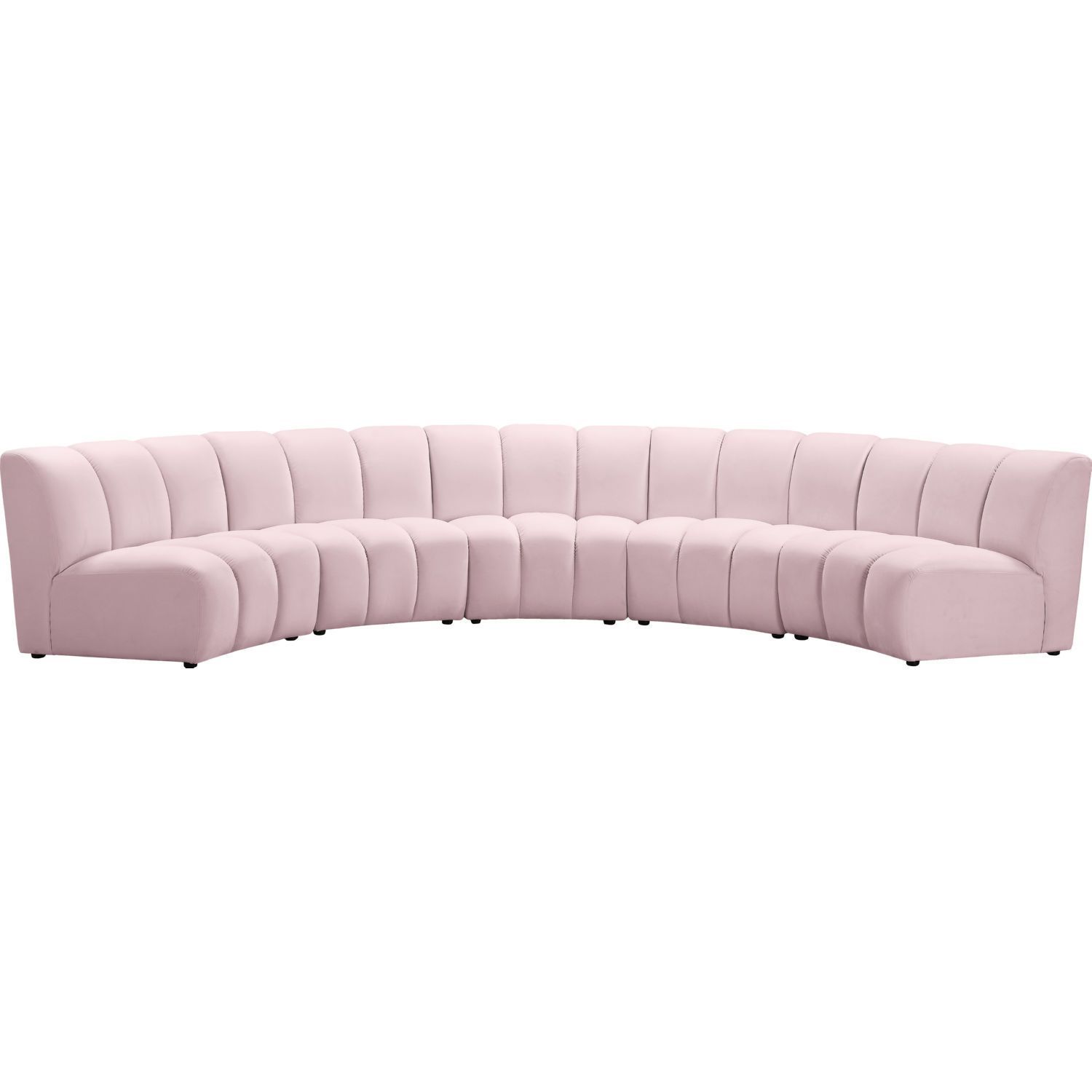 ""Elegant And Eye-Catching, The Stunning Velvet Infinity Modular ... for Furniture Of America Trielle Velvet Modular Sectional With Ottoman In Pink