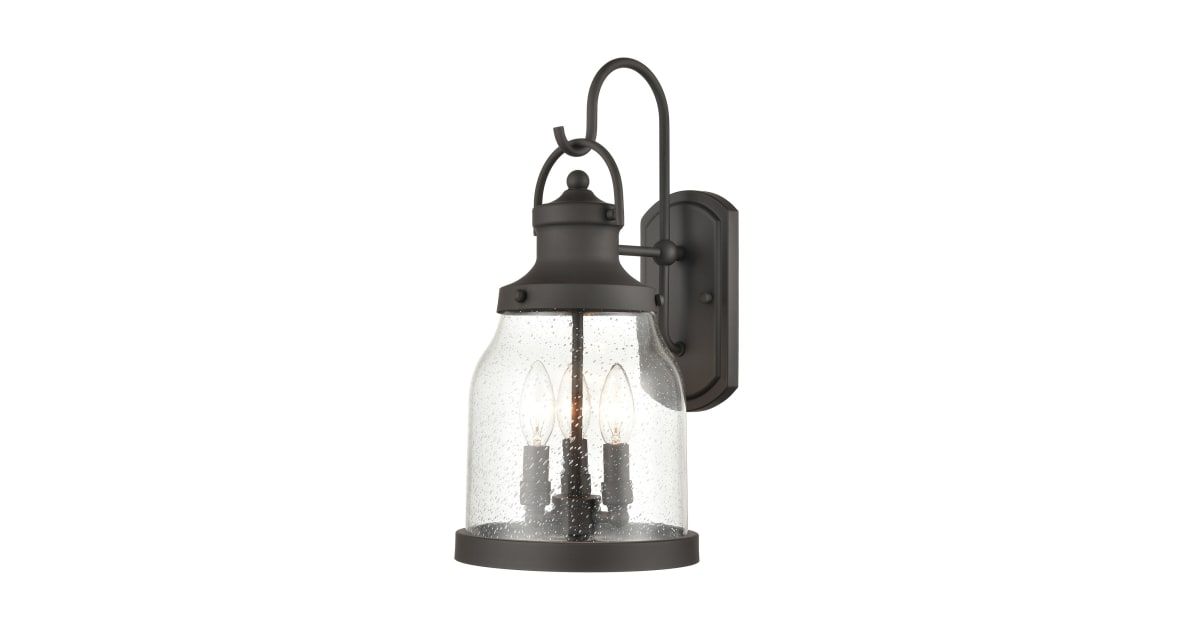 Elk Lighting 45421/3 Renford 3 Light 18" Tall Outdoor Wall Sconce ... in Renford 8" Wide 3-Light Outdoor Pendant, Architectural Bronze