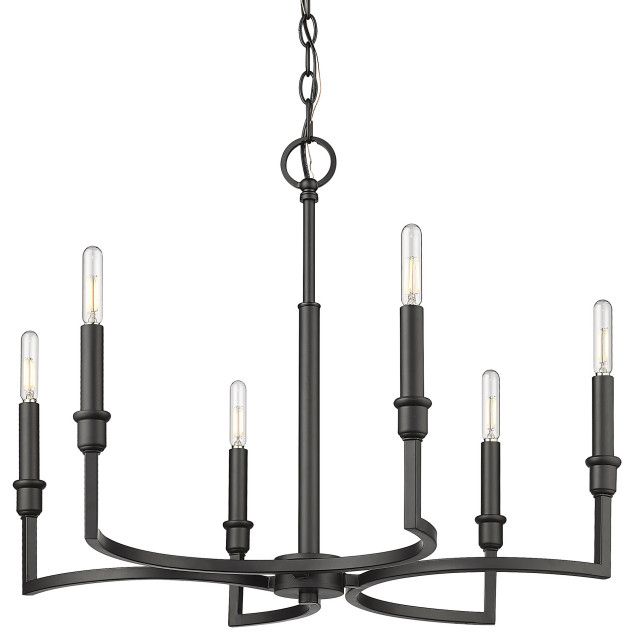 Ellyn 6 Light Chandelier Matte Black - Transitional - Chandeliers - By ... within Creating Ambiance The Role of the Odeon Chandelier in Your Home