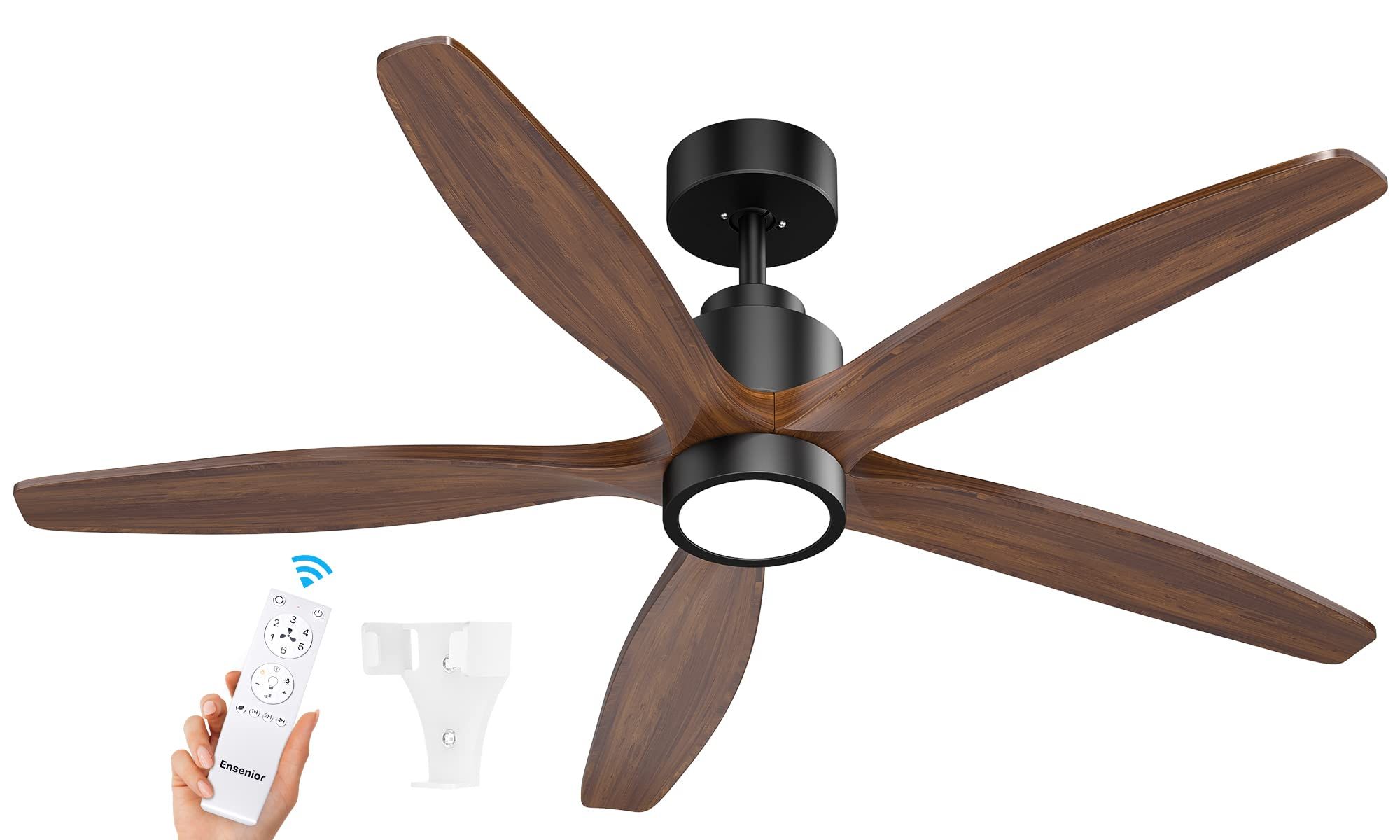Ensenior 52" Ceiling Fan With Light Remote Control, 5Cct Selectable ... regarding Energy Efficiency and Your Ceiling Fan Understanding LED Lighting