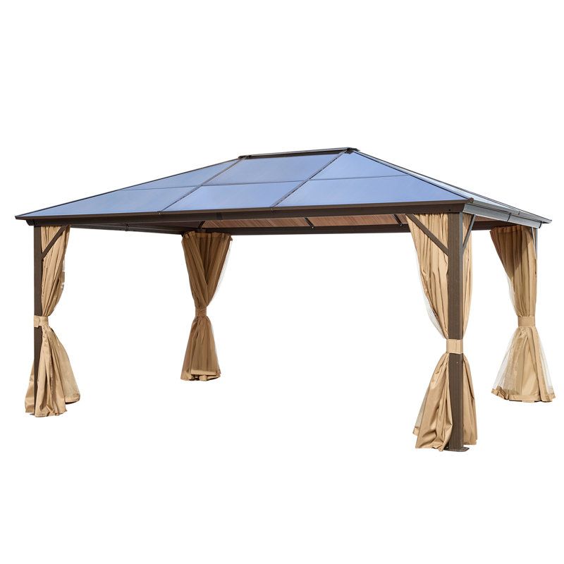 Erommy 16 Ft. W X 12 Ft. D Aluminum Patio Gazebo | Wayfair for 16 Ft. W X 12 Ft. D Aluminum Patio Gazebo