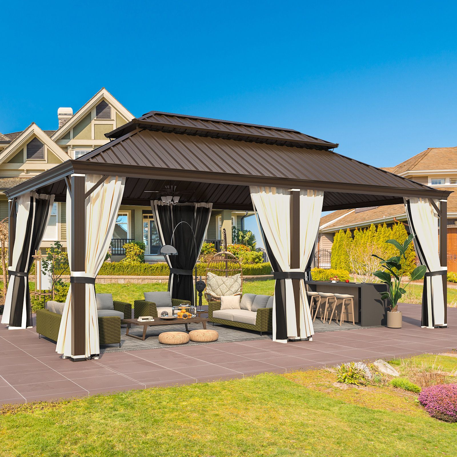From Concept to Comfort A Comprehensive Look at Metal Patio Gazebos Sizing 20 Ft. W x 12 Ft. D