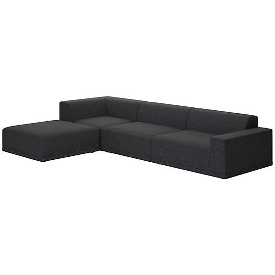 Faible 4-Piece Sectional Sofa With Right Arm Hatch Charcoal | Cb2 Canada throughout Comfort Meets Style Exploring the Comprise 4-Piece Sofa Features